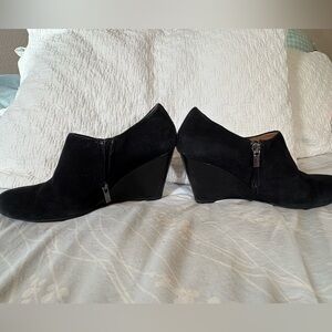 Clarks Black Suede Ankle Booties